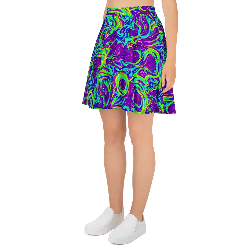 Lucid Lava on Skater Skirt — Left