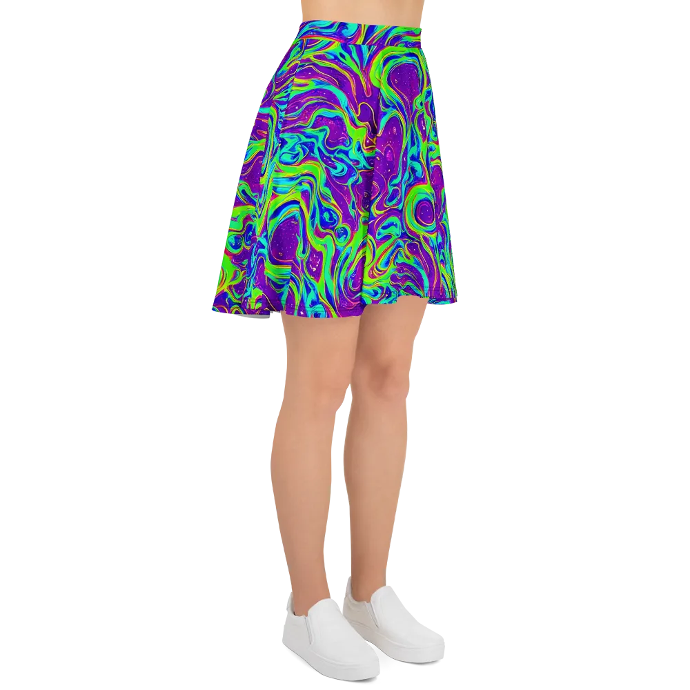 Lucid Lava on Skater Skirt — Right
