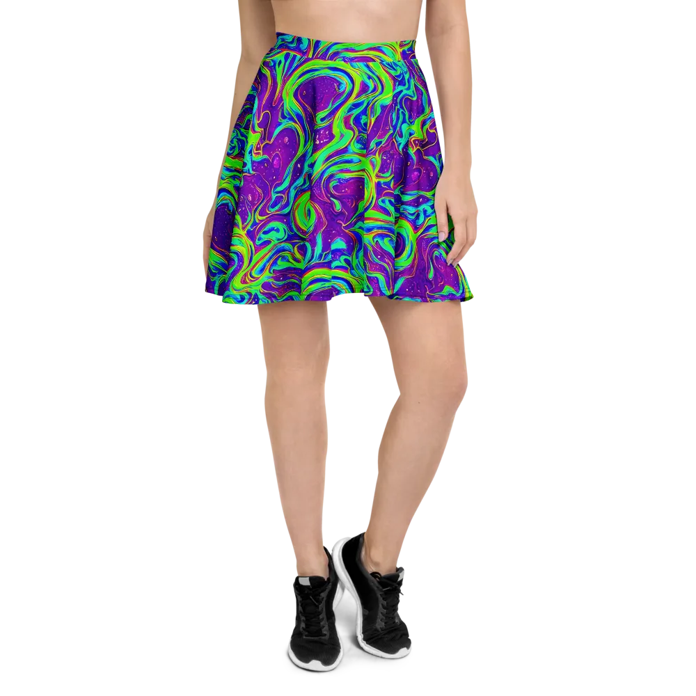 Lucid Lava on Skater Skirt — Front