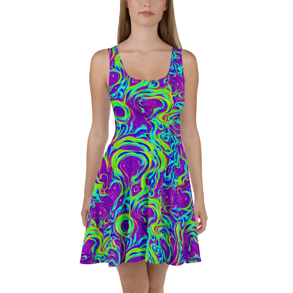 Lucid Lava on Skater Dress — Front