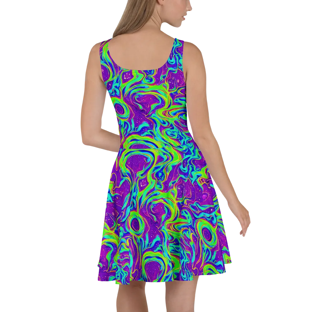 Lucid Lava on Skater Dress — Back