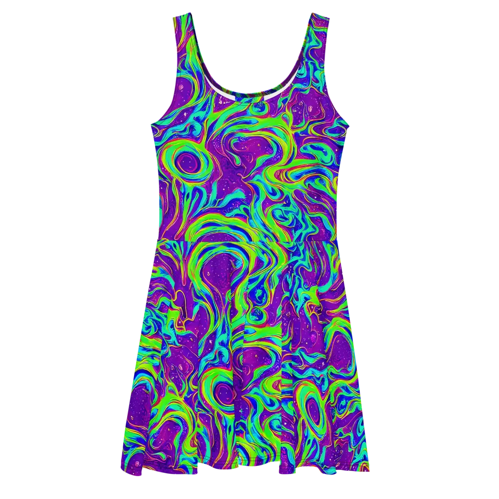 Lucid Lava on Skater Dress — Front