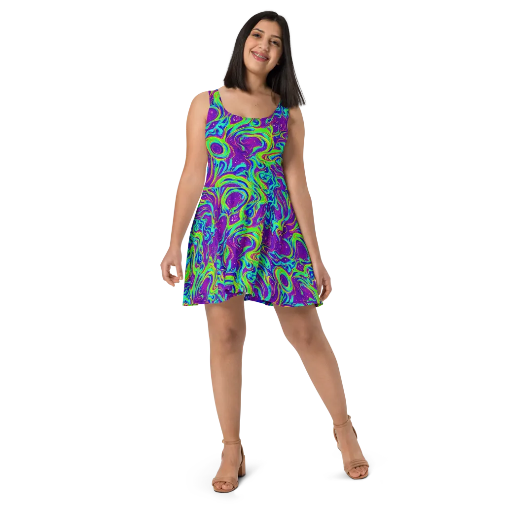Lucid Lava on Skater Dress — Front