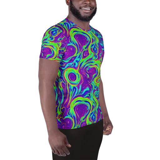 Lucid Lava on a Men's Athletic T-Shirt