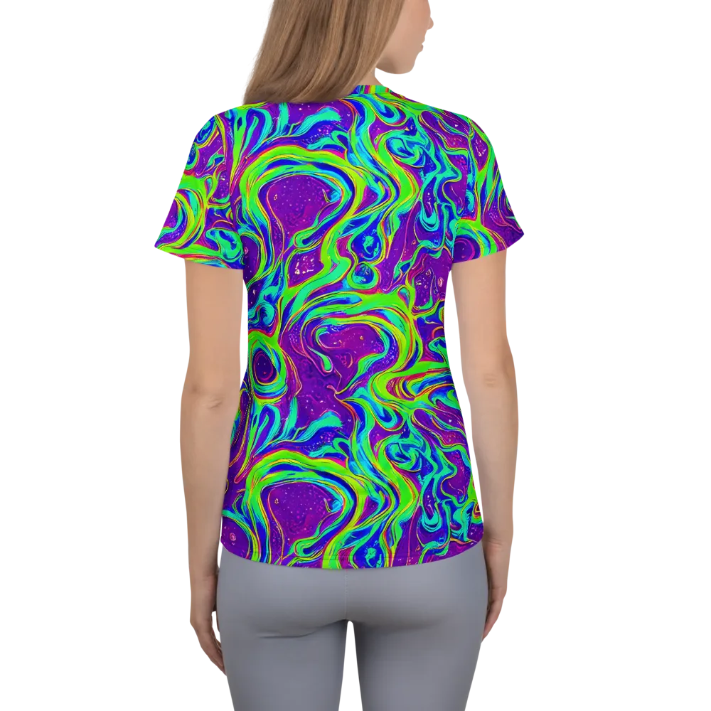 Lucid Lava on Women's Athletic T-Shirt — Back