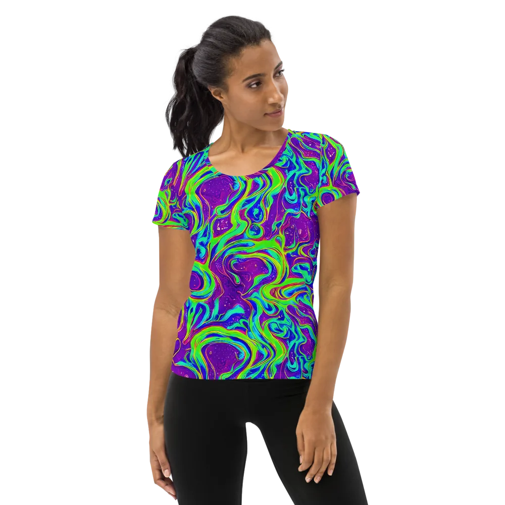 Lucid Lava on Women's Athletic T-Shirt — Front