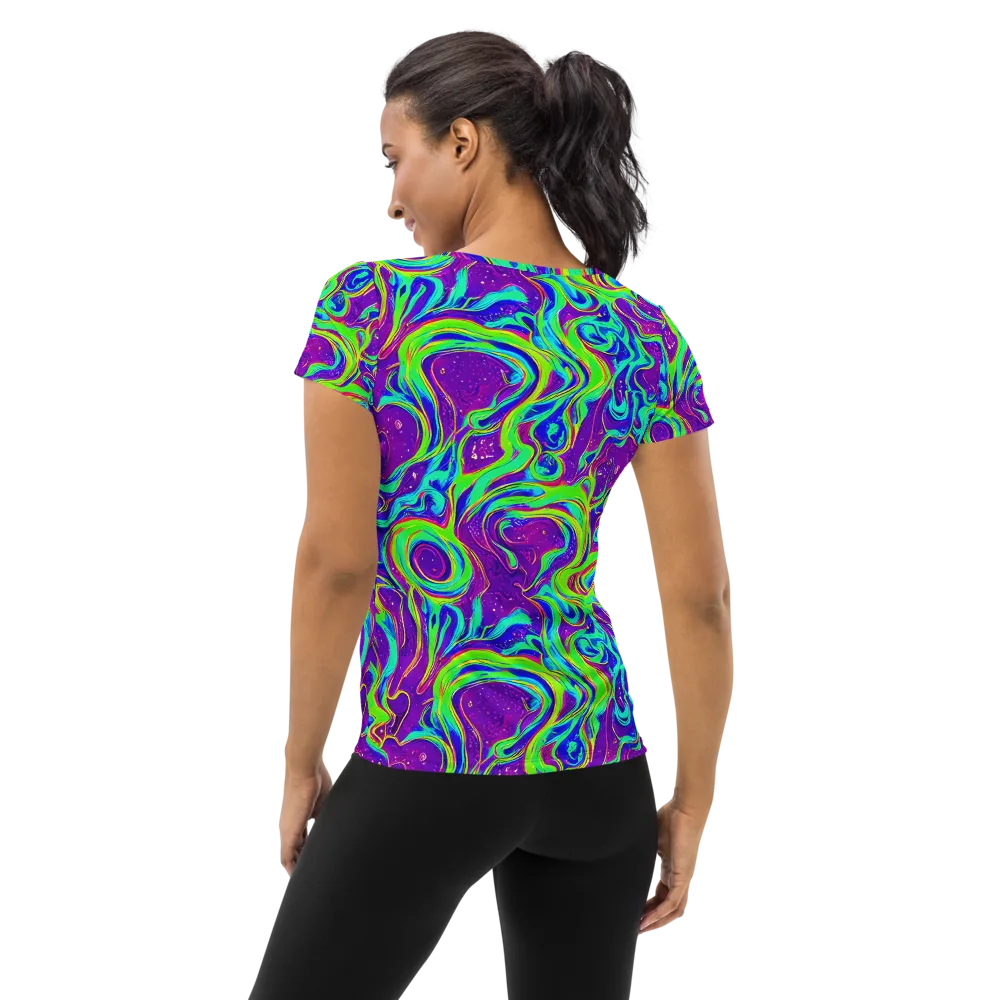 Lucid Lava on Women's Athletic T-Shirt — Back