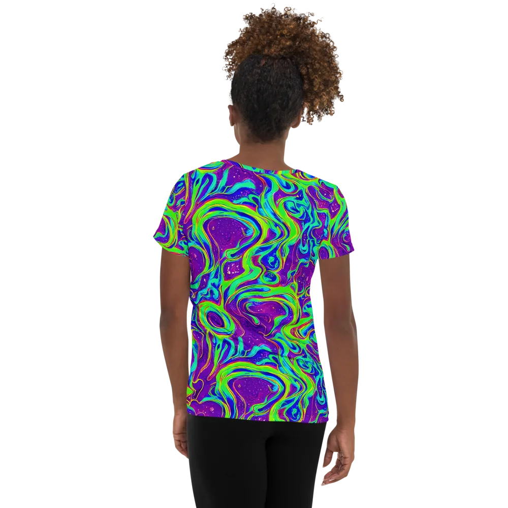 Lucid Lava on Women's Athletic T-Shirt — Back