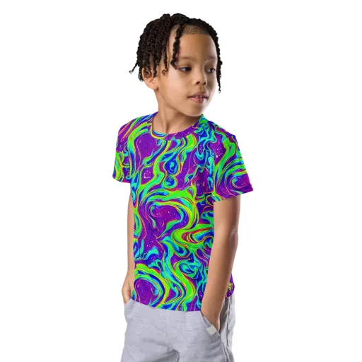Lucid Lava on a Kids Crew Neck T-Shirt