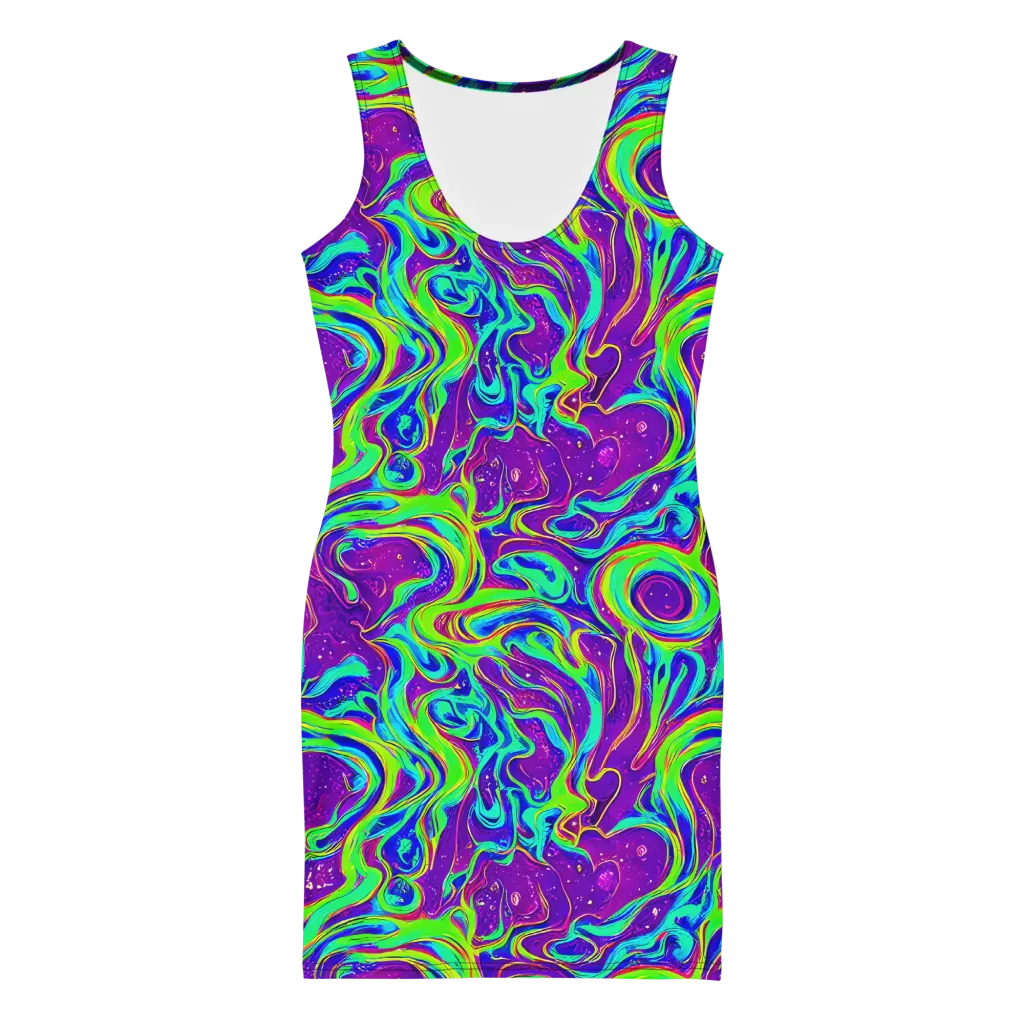 Lucid Lava on Bodycon Dress — Front