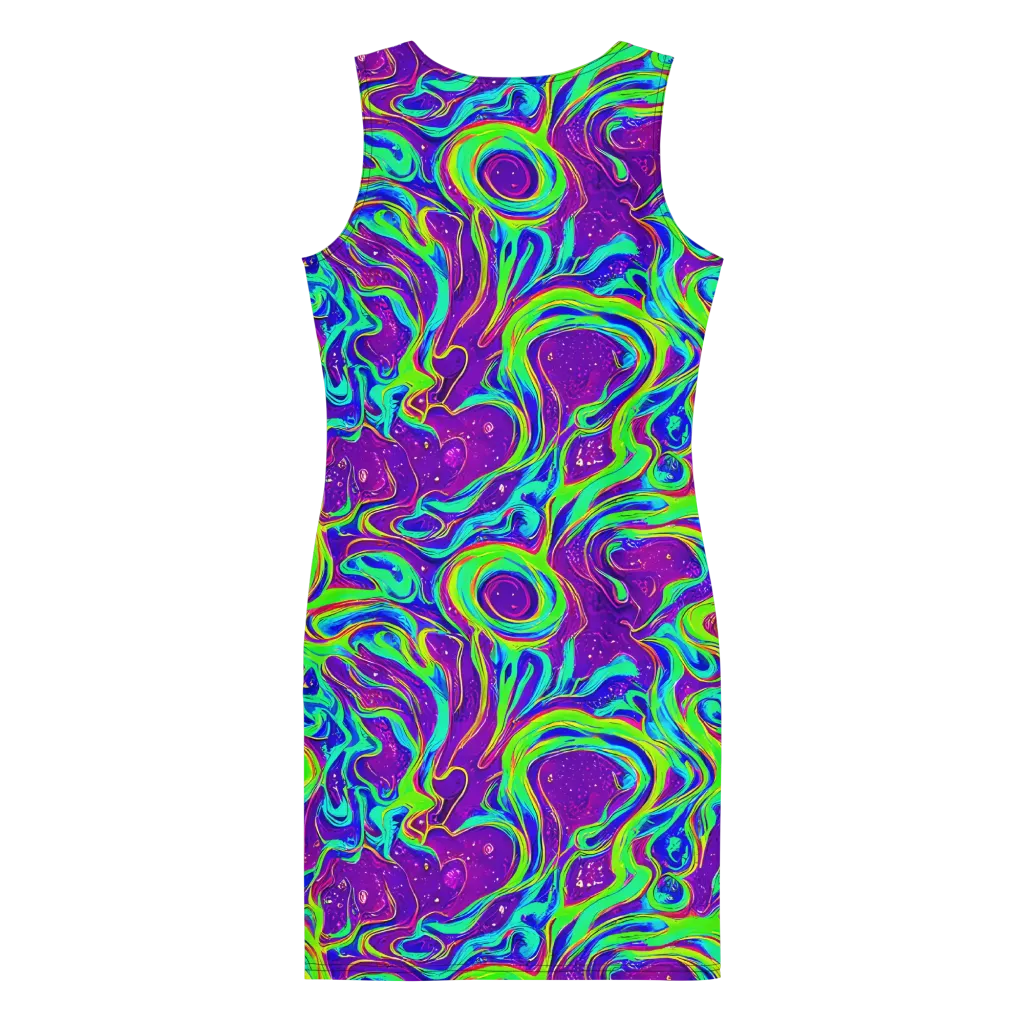Lucid Lava on Bodycon Dress — Back