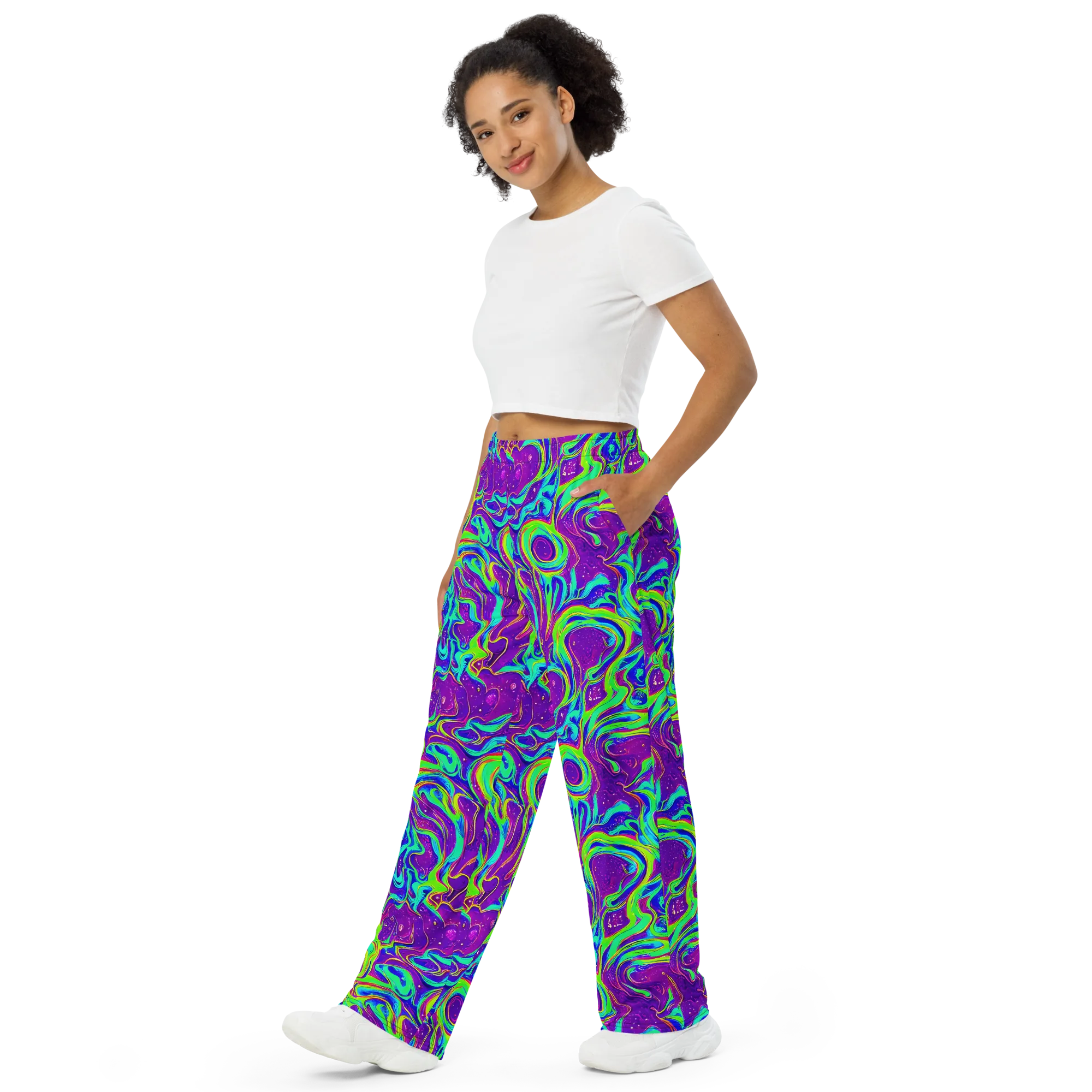 Lucid Lava on Wide-Leg Pants — Left Front