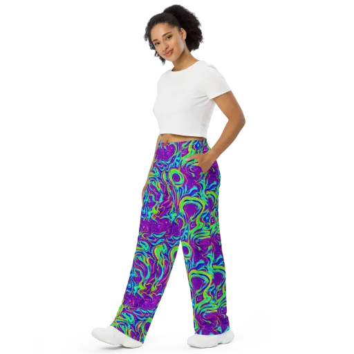 Lucid Lava on a Wide-Leg Pants