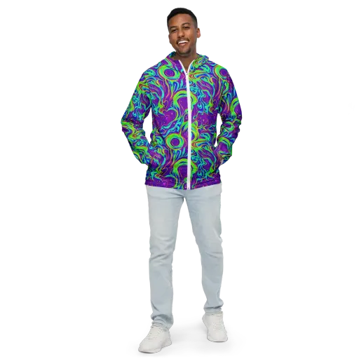 Lucid Lava on a Men's Windbreaker