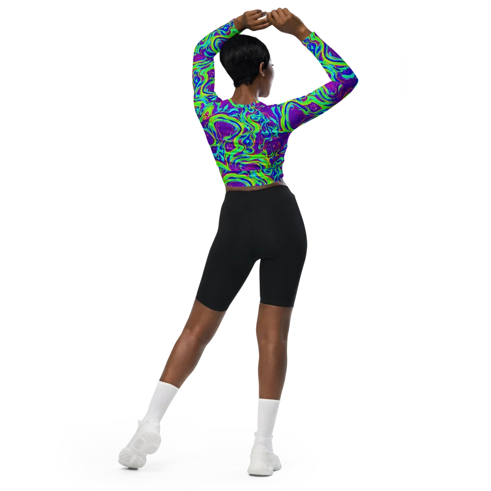 Lucid Lava on Long Sleeve Crop Top — Back