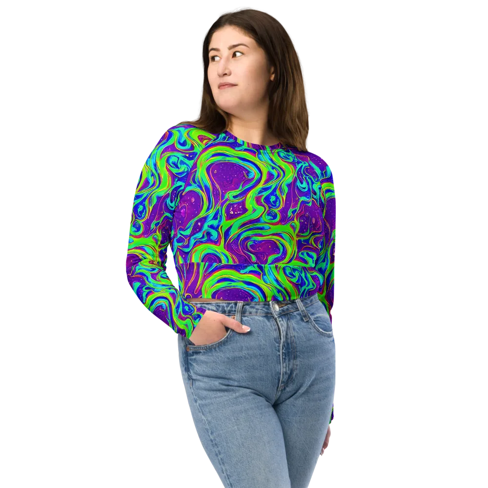 Lucid Lava on Long Sleeve Crop Top — Front