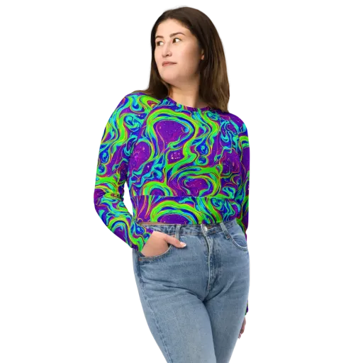 Lucid Lava on a Long Sleeve Crop Top