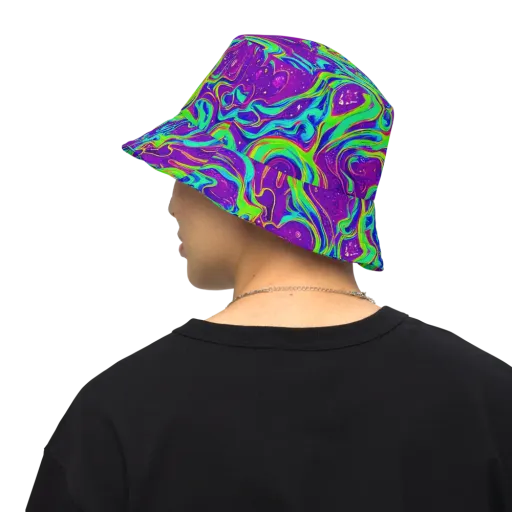 Lucid Lava on a Reversible Bucket Hat