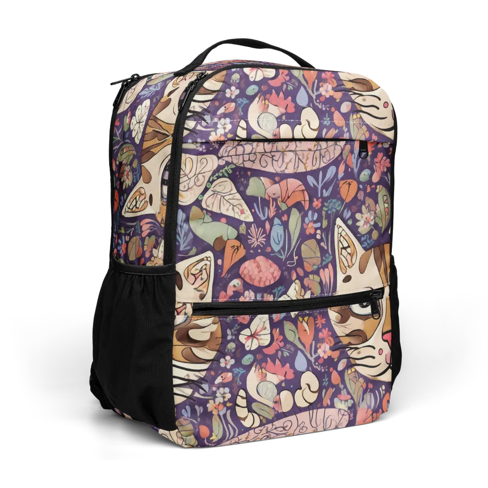 Feline Florilegium on Utility Backpack — Right Front
