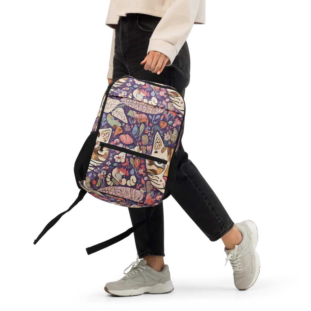 Feline Florilegium on Utility Backpack — Front