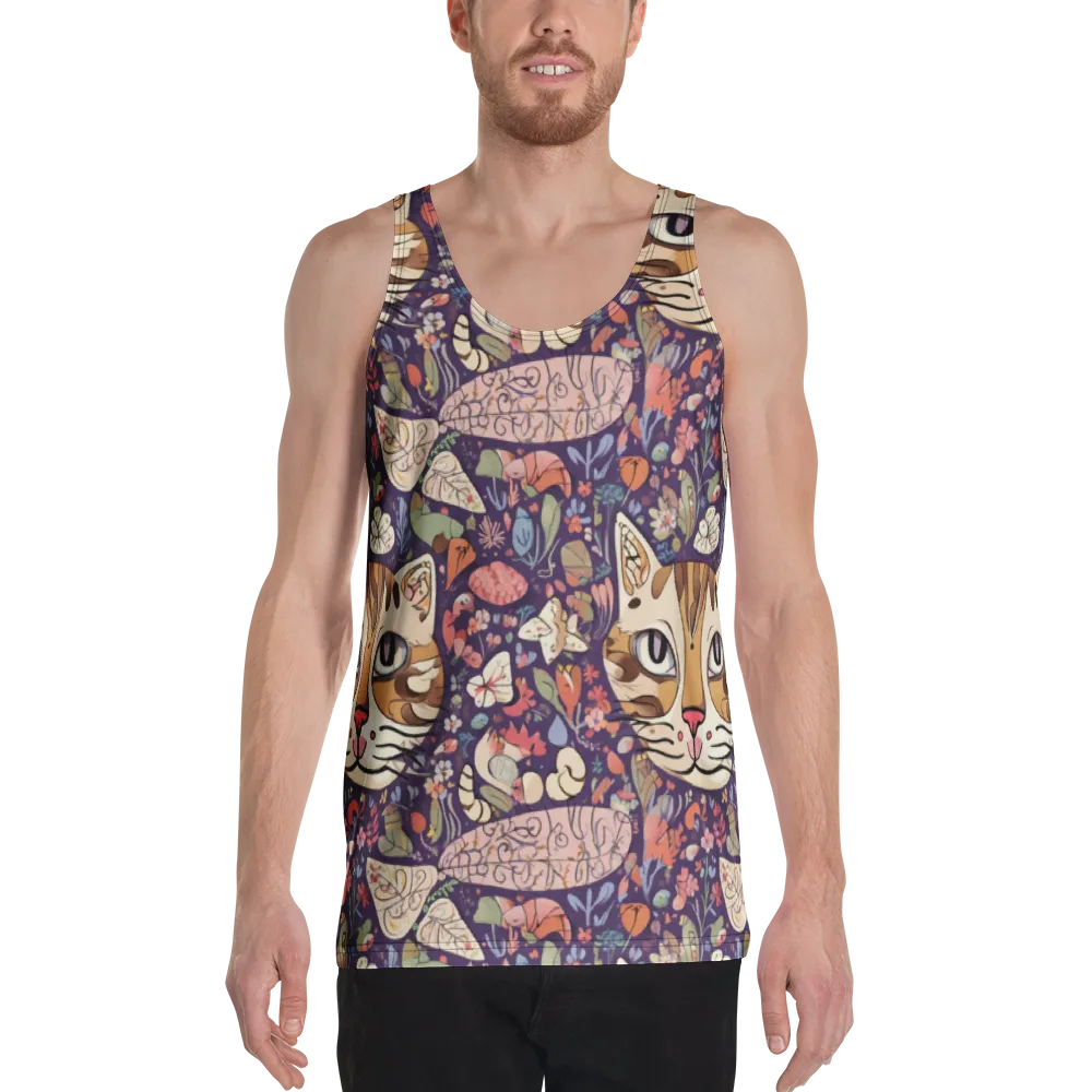 Feline Florilegium on Men's Tank Top — Front