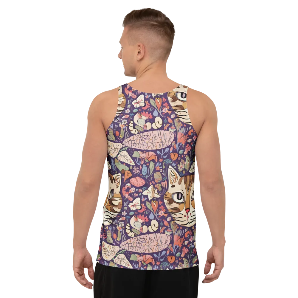 Feline Florilegium on Men's Tank Top — Back