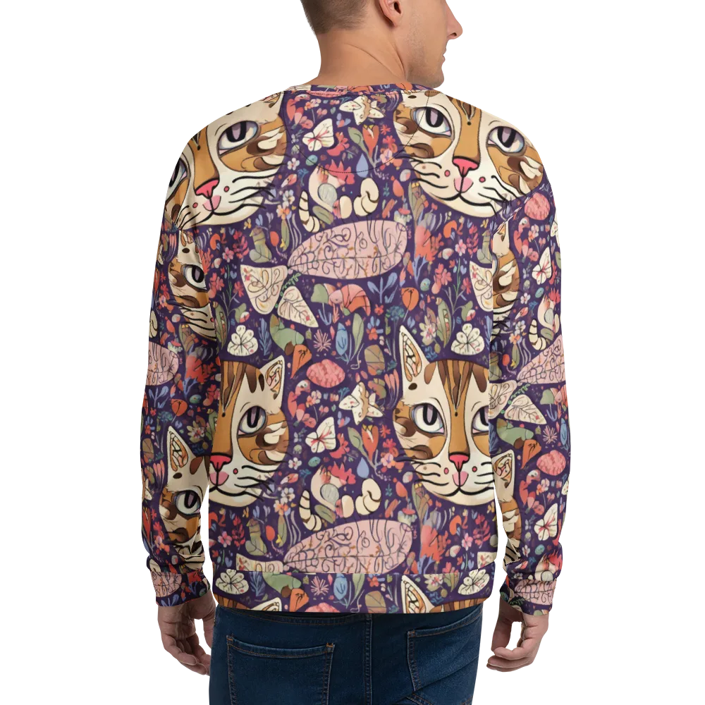 Feline Florilegium on Sweatshirt — Back