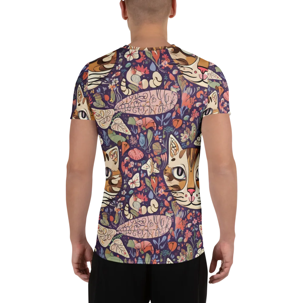 Feline Florilegium on Men's Athletic T-Shirt — Back