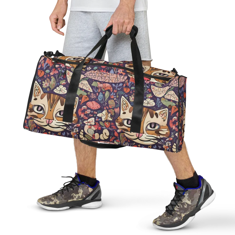 Feline Florilegium on Duffle Bag — Front