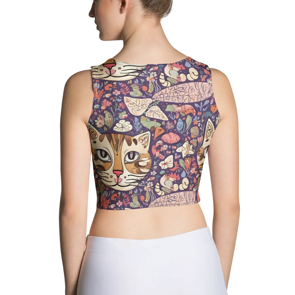 Feline Florilegium on Crop Top — Back
