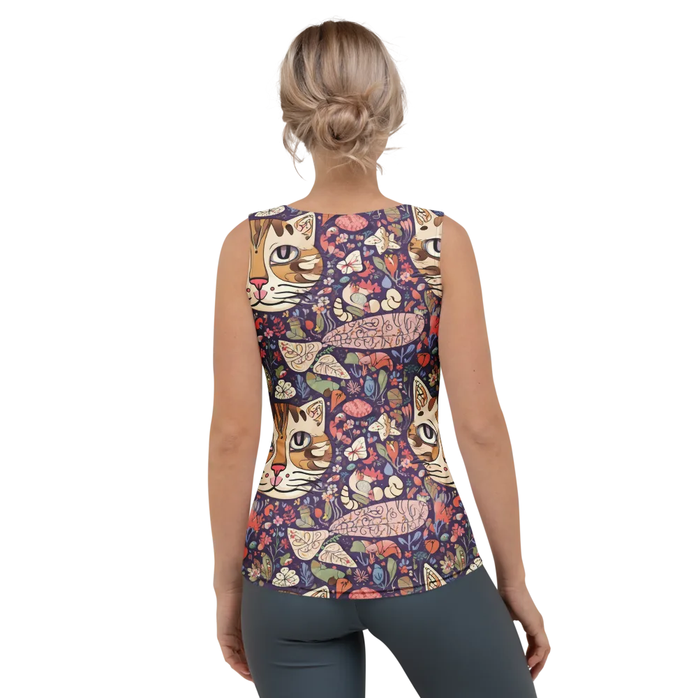 Feline Florilegium on Women's Tank Top — Back