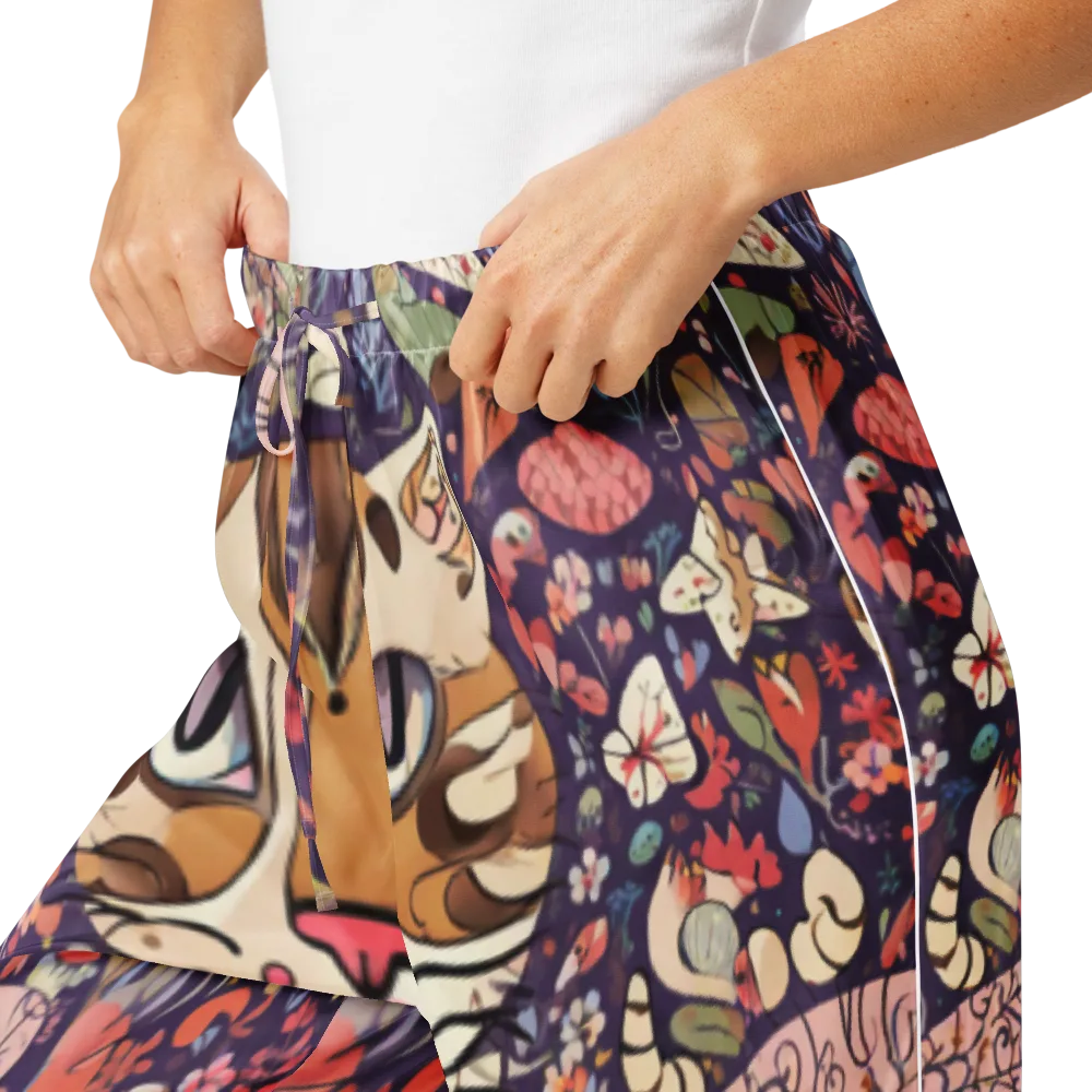 Feline Florilegium on Women's Pajama Pants — Product details