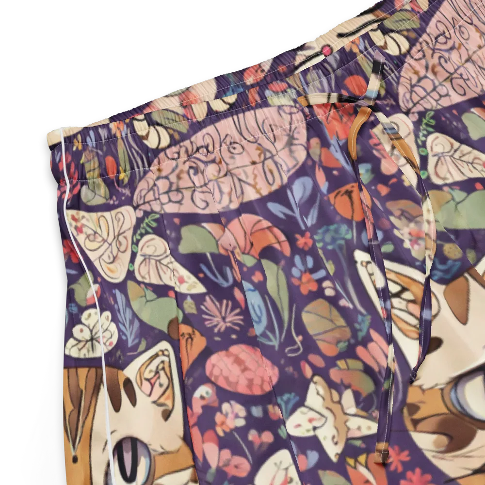 Feline Florilegium on Women's Pajama Shorts — Product details