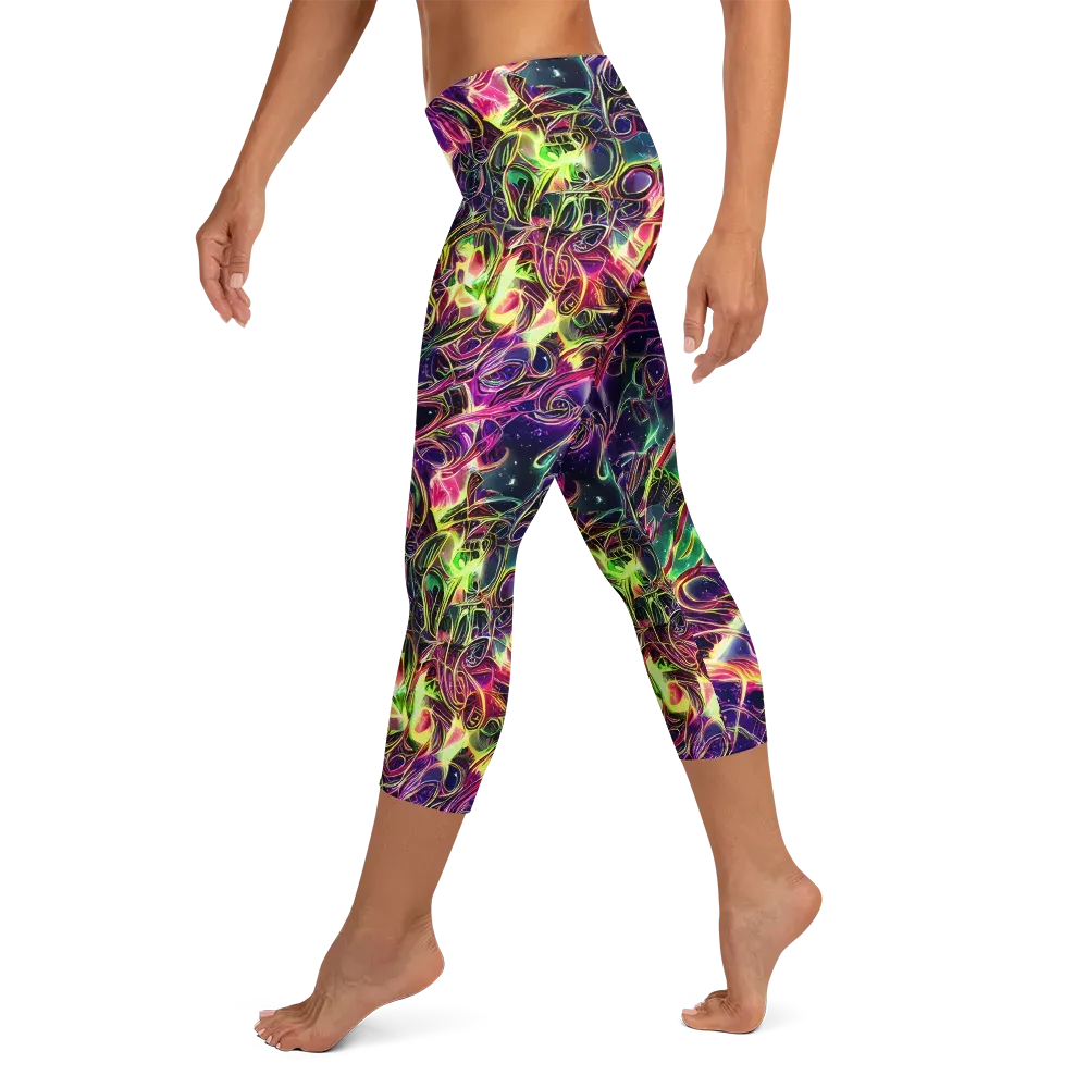 The Color Storm on Capri Leggings — Left