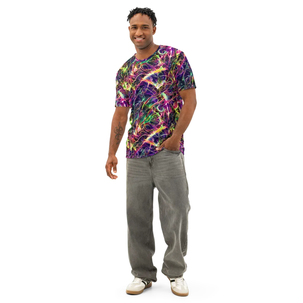 The Color Storm on Men's Cotton Crew Neck T-Shirt — Front