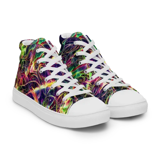 The Color Storm on a Men's High Top Canvas Shoes