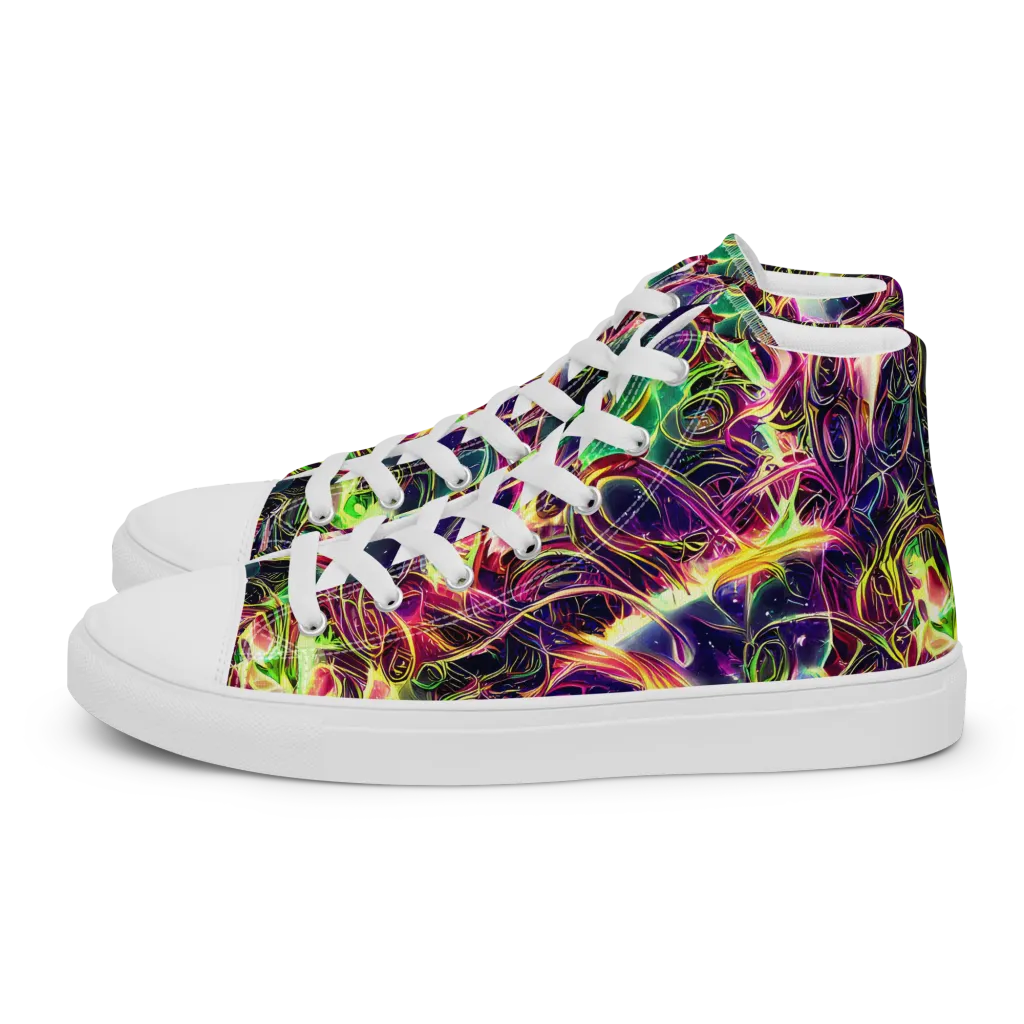 The Color Storm on Men's High Top Canvas Shoes — Left
