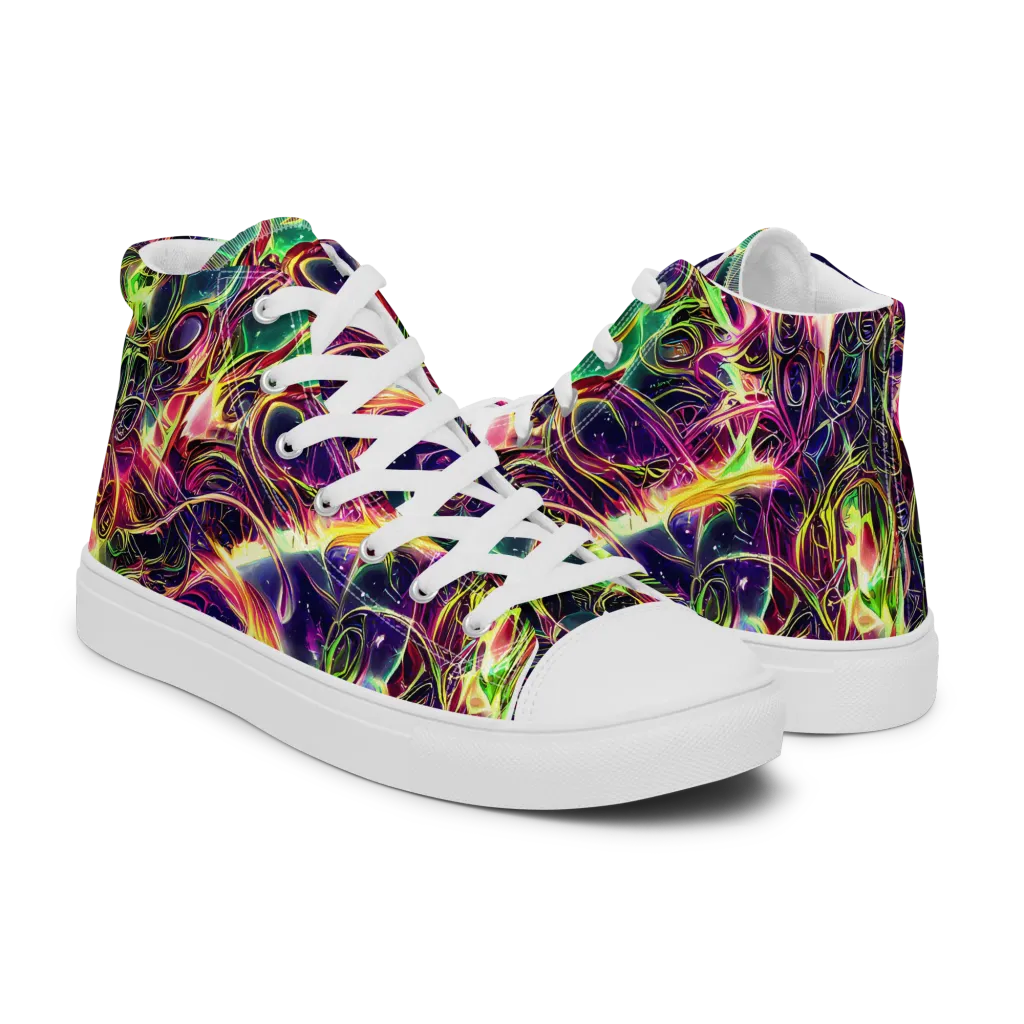 The Color Storm on Men's High Top Canvas Shoes — Right