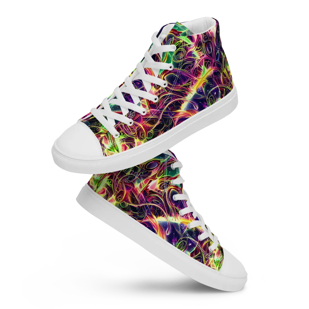The Color Storm on Men's High Top Canvas Shoes — Front