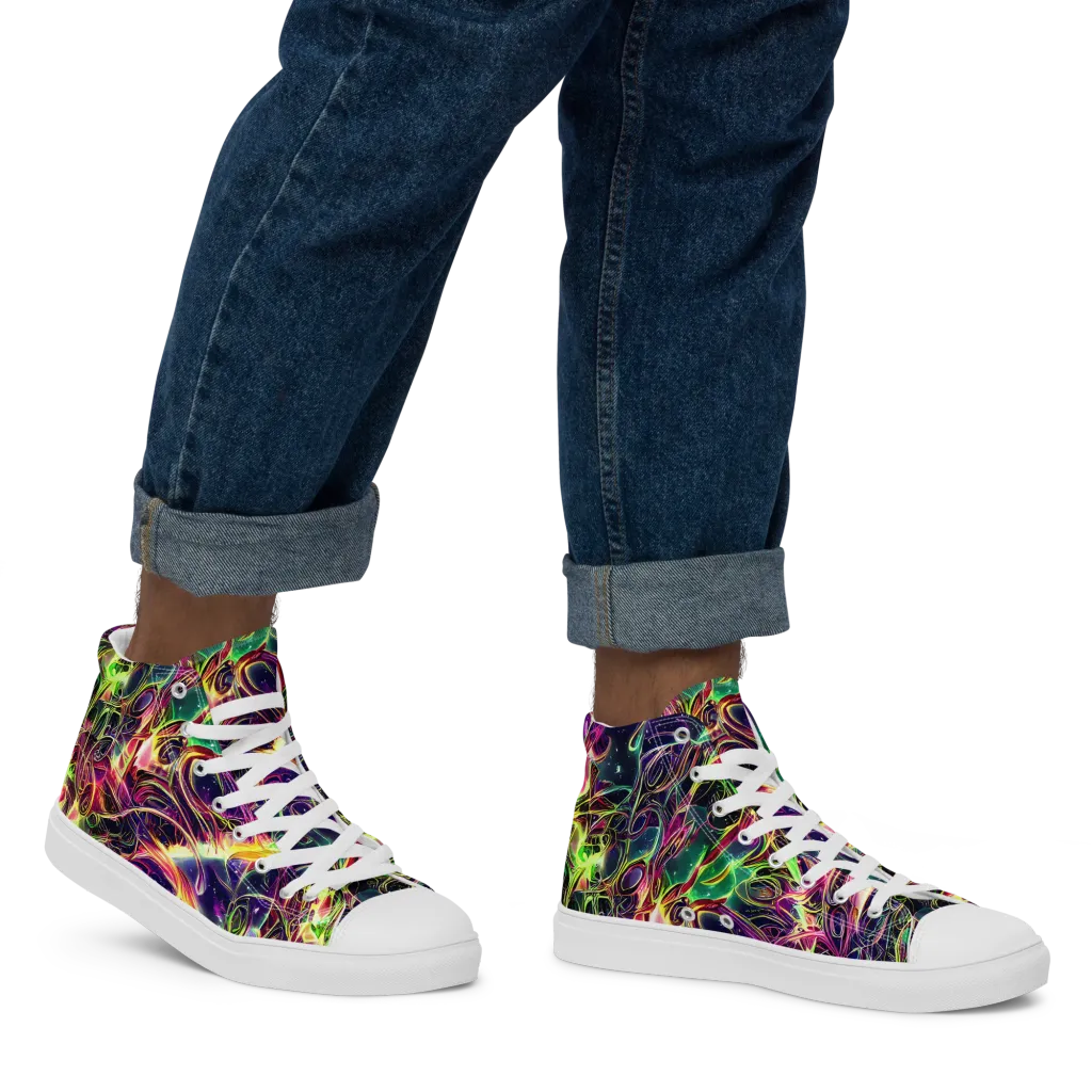 The Color Storm on Men's High Top Canvas Shoes — Right