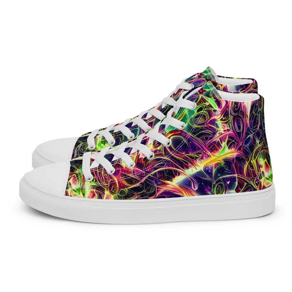 The Color Storm on Women's High Top Canvas Shoes — Left