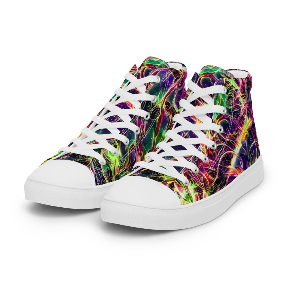 The Color Storm on Women's High Top Canvas Shoes — Left Front