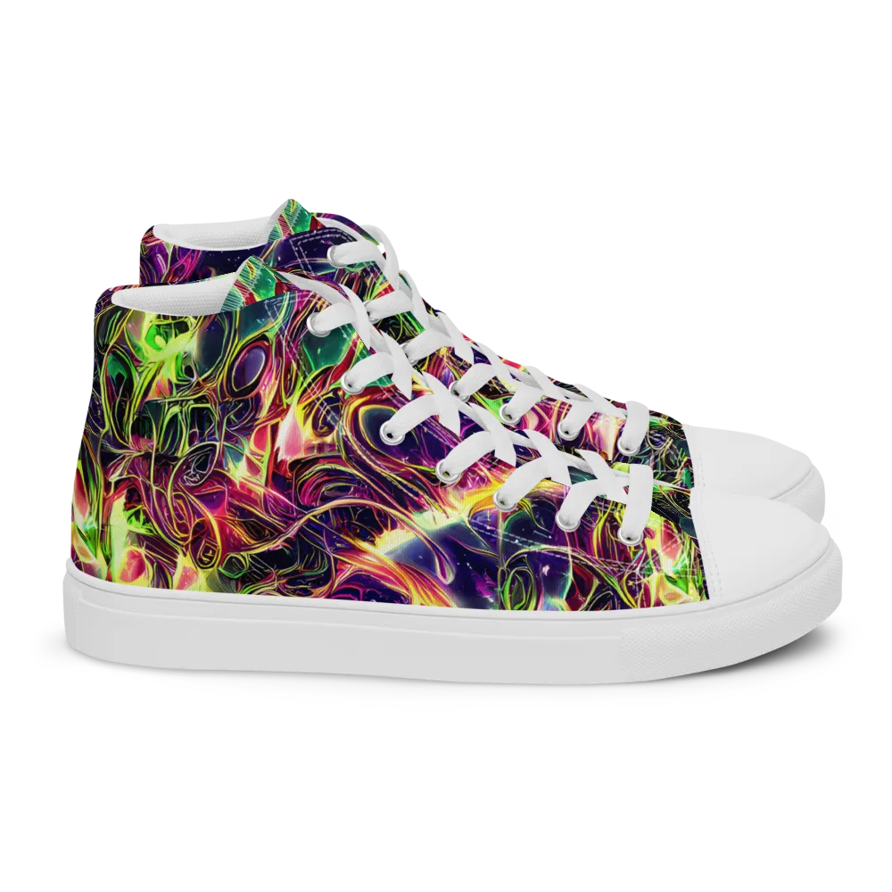 The Color Storm on Women's High Top Canvas Shoes — Right