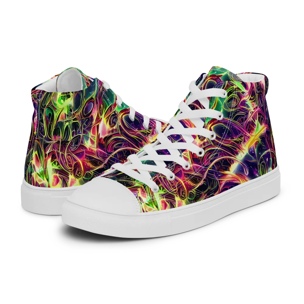 The Color Storm on Women's High Top Canvas Shoes — Left
