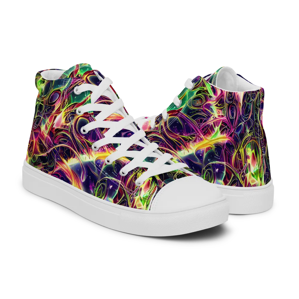 The Color Storm on Women's High Top Canvas Shoes — Right