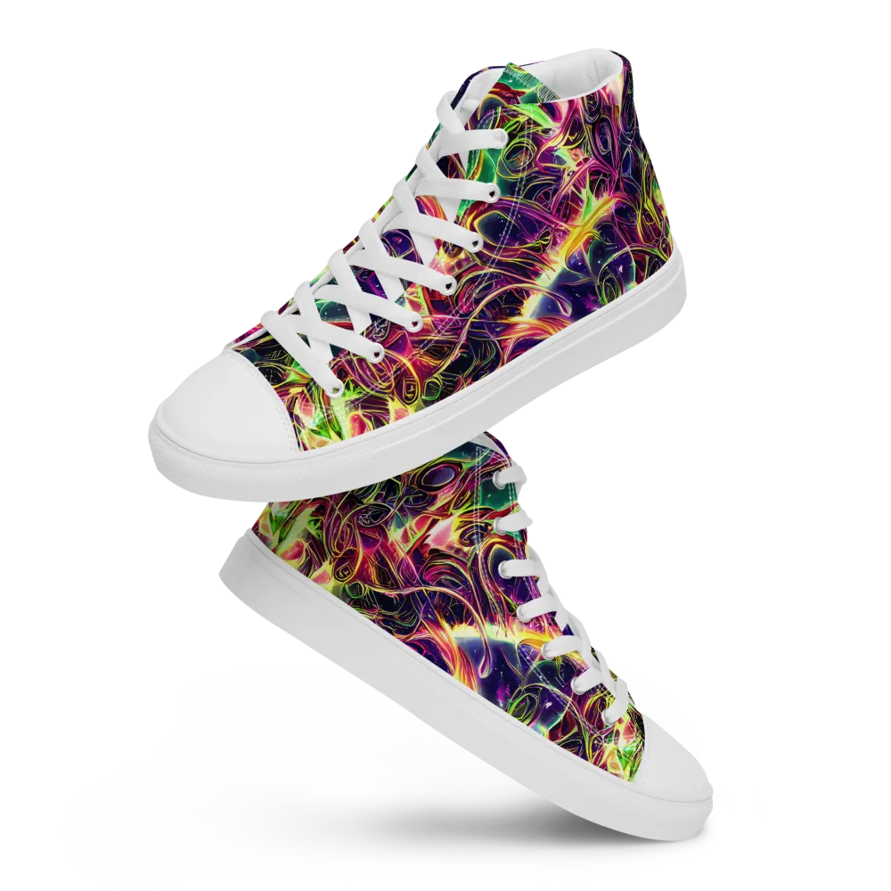 The Color Storm on Women's High Top Canvas Shoes — Front