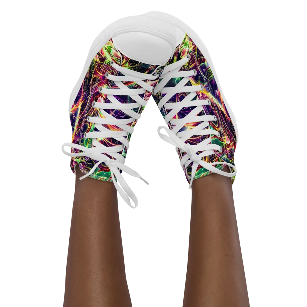 The Color Storm on Women's High Top Canvas Shoes — Front