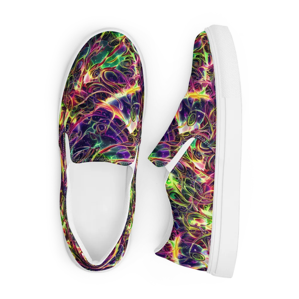 The Color Storm on Men's Slip-On Canvas Shoes — Front