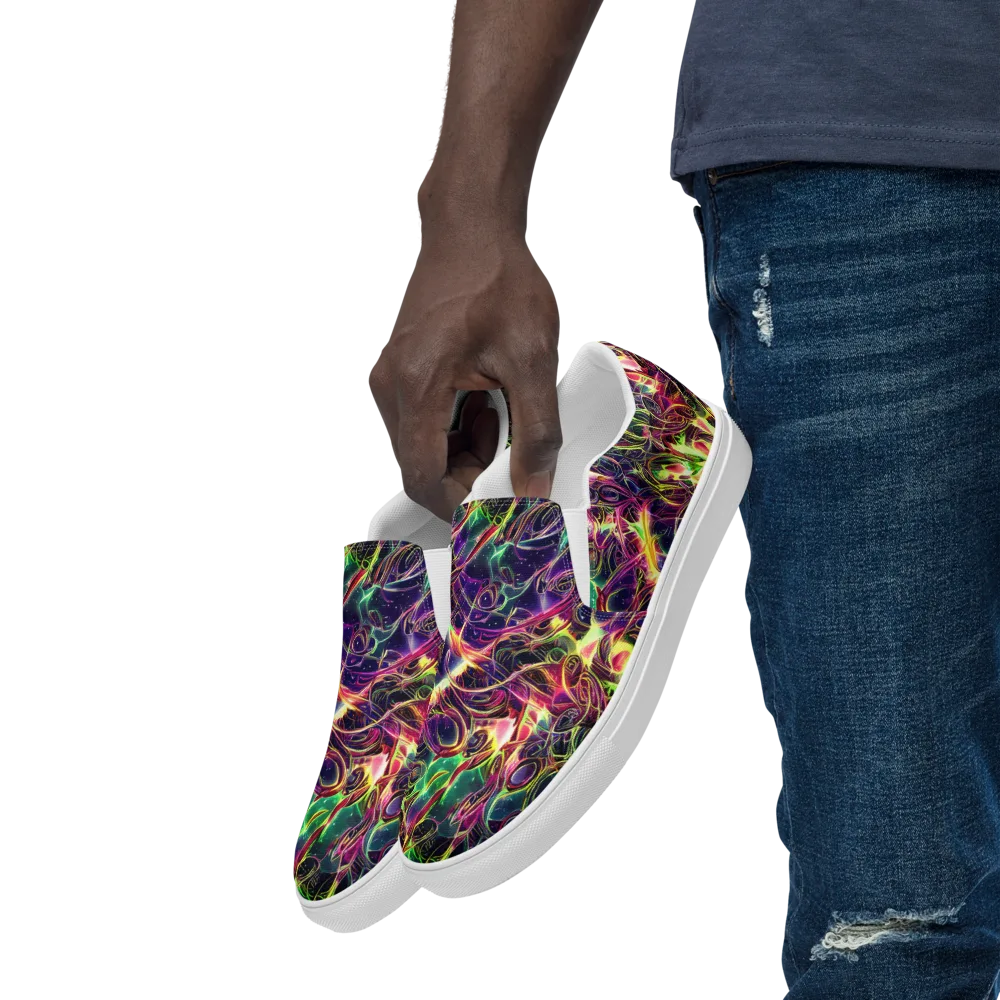 The Color Storm on Men's Slip-On Canvas Shoes — Left Front