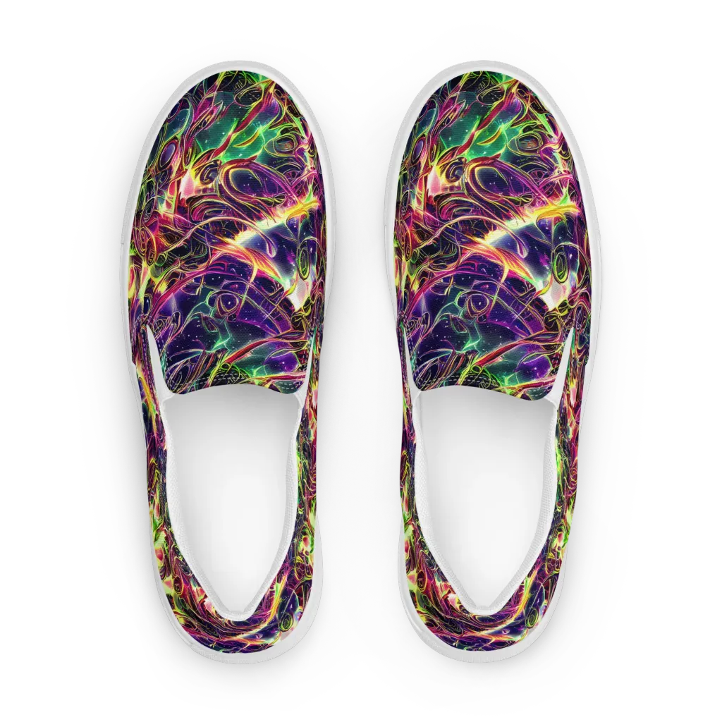 The Color Storm on Women's Slip-On Canvas Shoes — Front